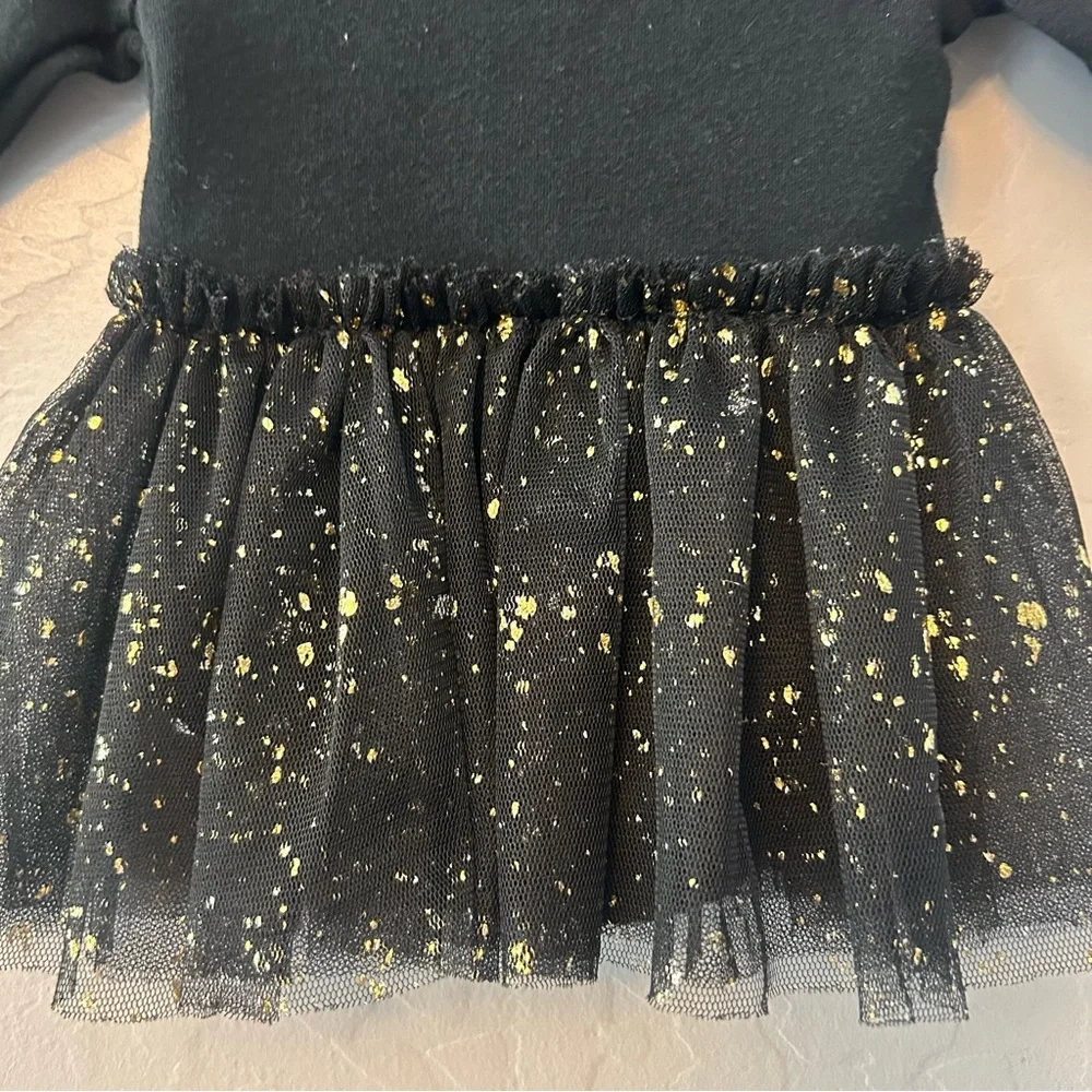 ⭐️Baby starters my first new year black and gold tutu skirted bodysuit newborn